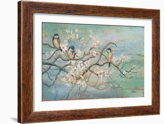 Spring Branch with Birds-Patricia Pinto-Framed Art Print