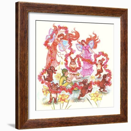 Spring Bunny Dance-Judy Mastrangelo-Framed Giclee Print