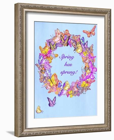 Spring Butterfly Wreath-Judy Mastrangelo-Framed Giclee Print