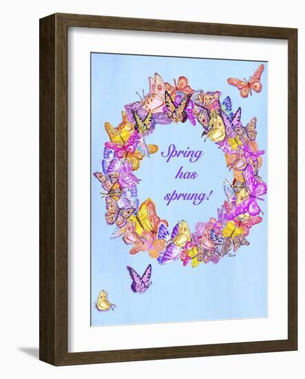 Spring Butterfly Wreath-Judy Mastrangelo-Framed Giclee Print