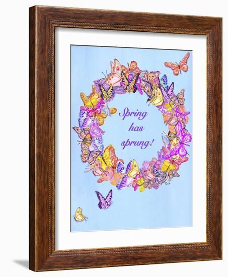 Spring Butterfly Wreath-Judy Mastrangelo-Framed Giclee Print