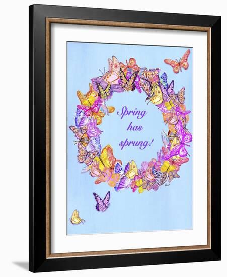 Spring Butterfly Wreath-Judy Mastrangelo-Framed Giclee Print