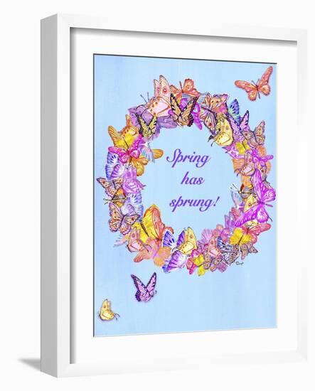 Spring Butterfly Wreath-Judy Mastrangelo-Framed Giclee Print