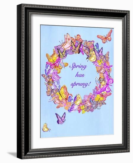 Spring Butterfly Wreath-Judy Mastrangelo-Framed Giclee Print