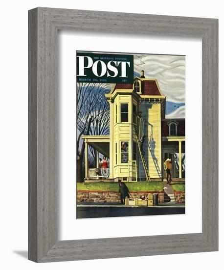 "Spring Cleaning," Saturday Evening Post Cover, March 26, 1949-John Falter-Framed Giclee Print