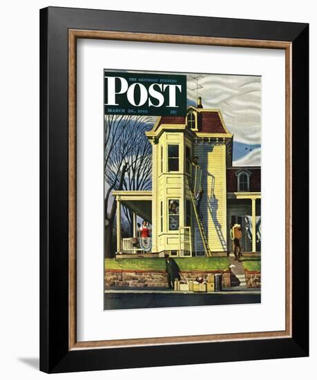 "Spring Cleaning," Saturday Evening Post Cover, March 26, 1949-John Falter-Framed Giclee Print