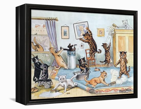 Spring Cleaning-Louis Wain-Framed Premier Image Canvas