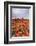 Spring Clouds over Fields of Multicolored Tulips and Windmill, Netherlands-Roberto Moiola-Framed Photographic Print