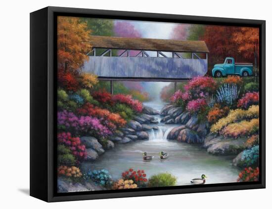 Spring Covered Bridge-John Zaccheo-Framed Premier Image Canvas