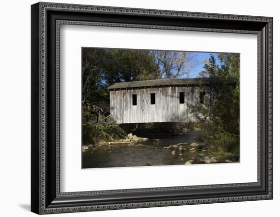 Spring Creek Covered Bridge, State College, Central County, Pennsylvania, United States of America,-Richard Maschmeyer-Framed Photographic Print