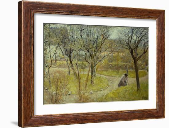 Spring day in the garden, 1892-Bertha Wegmann-Framed Giclee Print