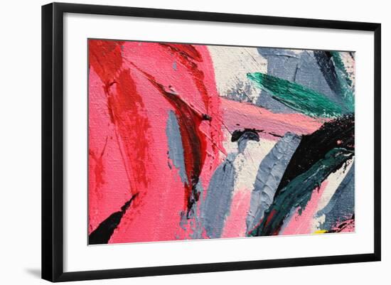 Spring Festival. Multicolored Texture Painting. Abstract Art Background. Acrylic on Canvas. Rough B-TyC26-Framed Photographic Print