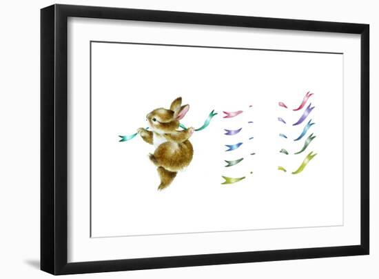 Spring Fling - Dancing Bunny-Peggy Harris-Framed Giclee Print