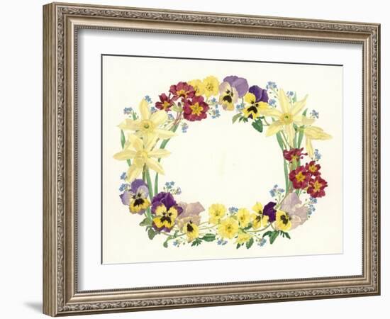 Spring Flower Oval, 1995-Linda Benton-Framed Giclee Print