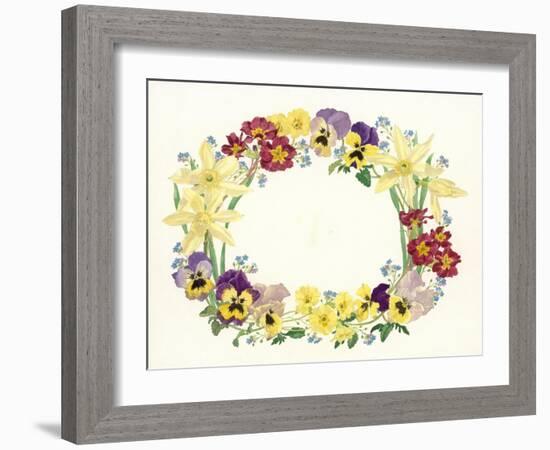 Spring Flower Oval, 1995-Linda Benton-Framed Giclee Print