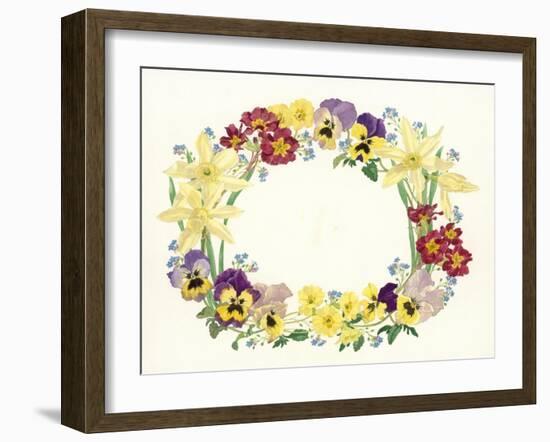 Spring Flower Oval, 1995-Linda Benton-Framed Giclee Print