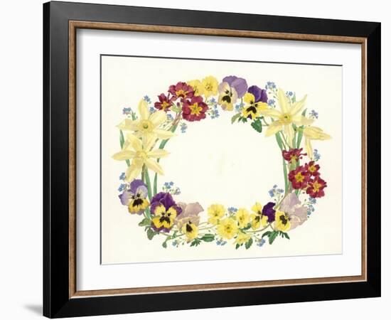 Spring Flower Oval, 1995-Linda Benton-Framed Giclee Print