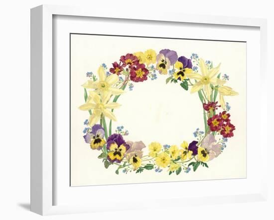 Spring Flower Oval, 1995-Linda Benton-Framed Giclee Print