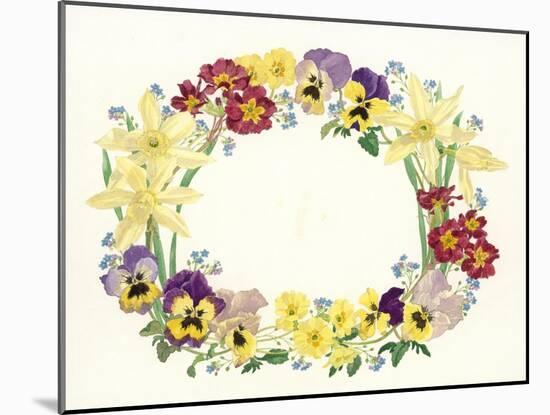 Spring Flower Oval, 1995-Linda Benton-Mounted Giclee Print