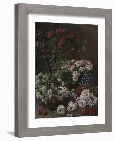 Spring Flowers, 1864 (Oil on Fabric)-Claude Monet-Framed Giclee Print