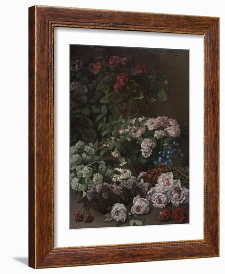 Spring Flowers, 1864 (Oil on Fabric)-Claude Monet-Framed Giclee Print