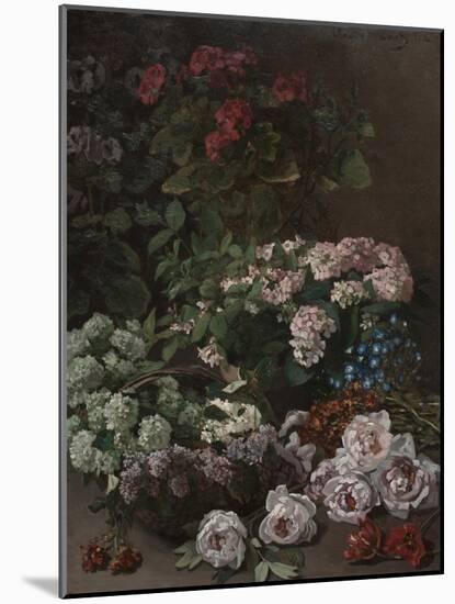 Spring Flowers, 1864 (Oil on Fabric)-Claude Monet-Mounted Giclee Print