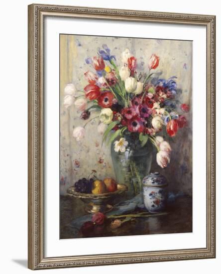 Spring Flowers and Ginger Jar-Fernand Toussaint-Framed Giclee Print