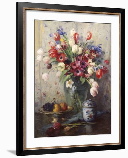 Spring Flowers and Ginger Jar-Fernand Toussaint-Framed Giclee Print