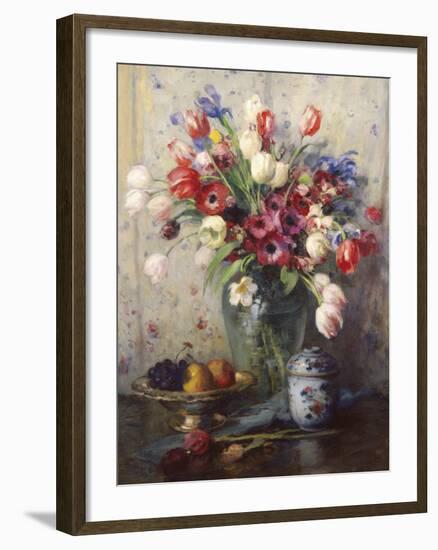 Spring Flowers and Ginger Jar-Fernand Toussaint-Framed Giclee Print