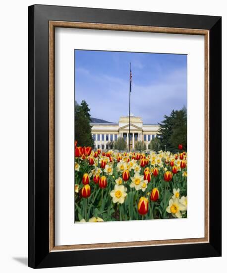 Spring Flowers and John Park Building, University of Utah, Salt Lake City, Utah, USA-Scott T. Smith-Framed Premium Photographic Print