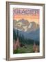 Spring Flowers, Glacier National Park, Montana-Lantern Press-Framed Art Print