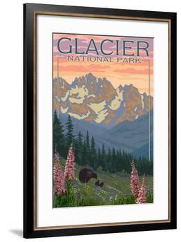 Spring Flowers, Glacier National Park, Montana-Lantern Press-Framed Art Print