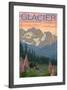 Spring Flowers, Glacier National Park, Montana-Lantern Press-Framed Art Print