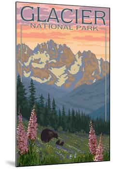 Spring Flowers, Glacier National Park, Montana-Lantern Press-Mounted Art Print