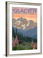 Spring Flowers, Glacier National Park, Montana-Lantern Press-Framed Art Print
