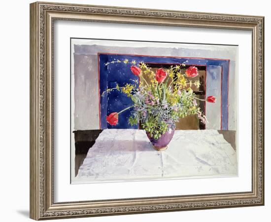 Spring Flowers in a Vase, 1988 (W/C on Paper)-Lucy Willis-Framed Giclee Print