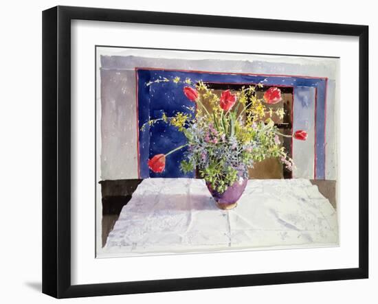 Spring Flowers in a Vase, 1988 (W/C on Paper)-Lucy Willis-Framed Giclee Print