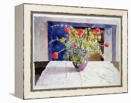 Spring Flowers in a Vase, 1988 (W/C on Paper)-Lucy Willis-Framed Premier Image Canvas