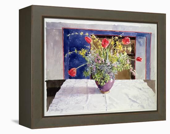 Spring Flowers in a Vase, 1988 (W/C on Paper)-Lucy Willis-Framed Premier Image Canvas