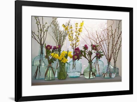 Spring Flowers in Glass Bottles IV-Cora Niele-Framed Giclee Print