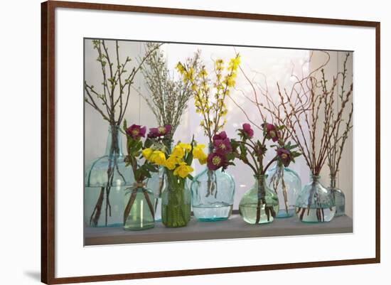 Spring Flowers in Glass Bottles IV-Cora Niele-Framed Giclee Print