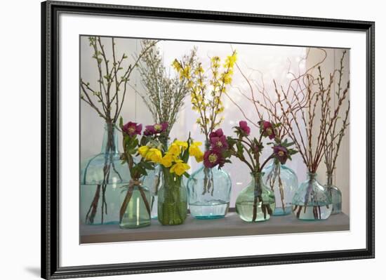 Spring Flowers in Glass Bottles IV-Cora Niele-Framed Giclee Print