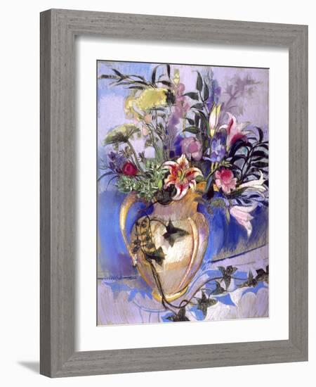 Spring Flowers (Pastel on Paper)-Claire Spencer-Framed Giclee Print