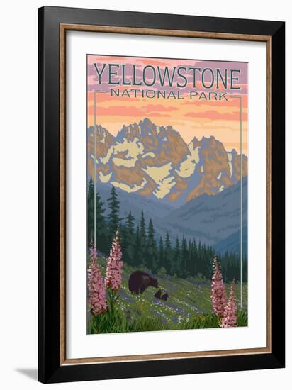 Spring Flowers, Yellowstone National Park-Lantern Press-Framed Art Print