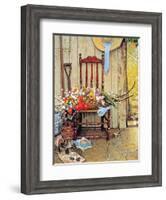 Spring Flowers-Norman Rockwell-Framed Giclee Print