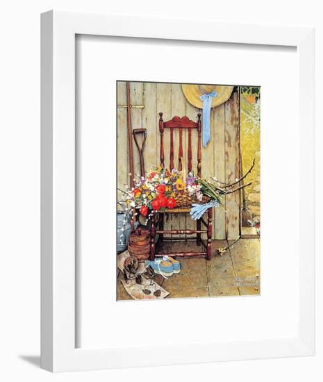 Spring Flowers-Norman Rockwell-Framed Giclee Print