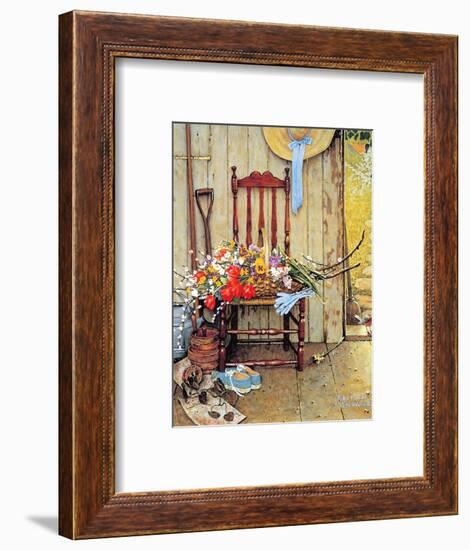 Spring Flowers-Norman Rockwell-Framed Giclee Print