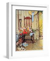 Spring Flowers-Norman Rockwell-Framed Giclee Print