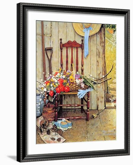 Spring Flowers-Norman Rockwell-Framed Giclee Print