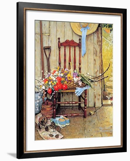 Spring Flowers-Norman Rockwell-Framed Giclee Print